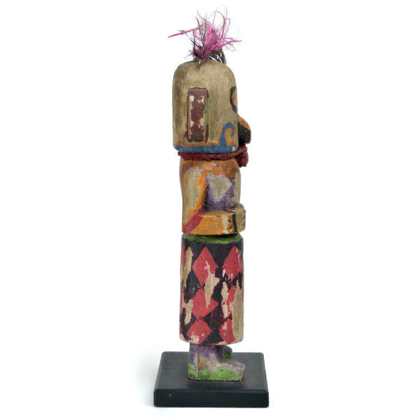 Poupée Kachina à oreille percée et petit bec en bois léger Hopi USA (profil)