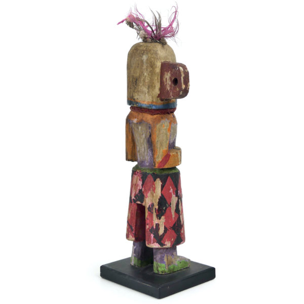 Poupée Kachina à oreille percée et petit bec en bois léger Hopi USA (3/4 dos)