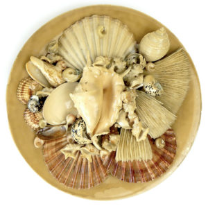 Grande assiette de coquillages Assiette murale de collection Italie Mi-XXe (face)