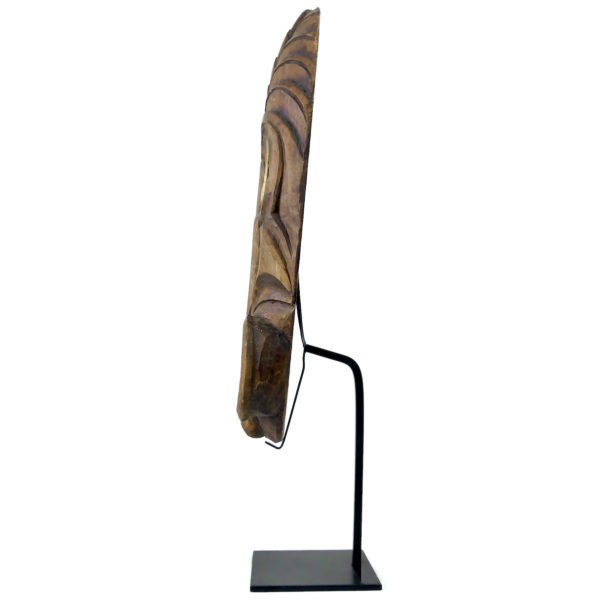 Long masque en bois sculpté sur socle Collection ethnique Art tribal (profil)