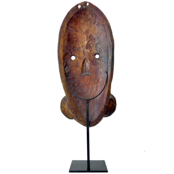 Long masque en bois sculpté sur socle Collection ethnique Art tribal (dos)