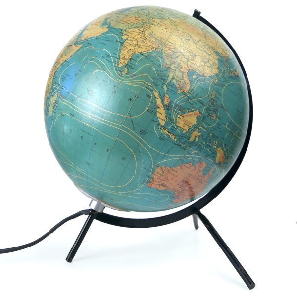 Lampe Globe Terrestre trépied de bureau Carte Taride France (profil)