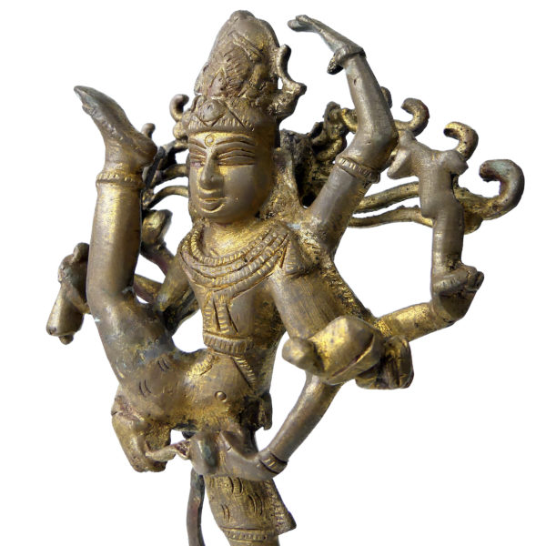 Statuette Shiva Tripurantaka dansant en laiton Urdhva Tandavam Hindouisme (3/4)