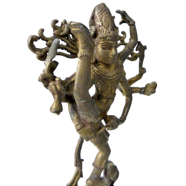 Statuette Shiva Tripurantaka dansant en laiton Urdhva Tandavam Hindouisme (3/4)
