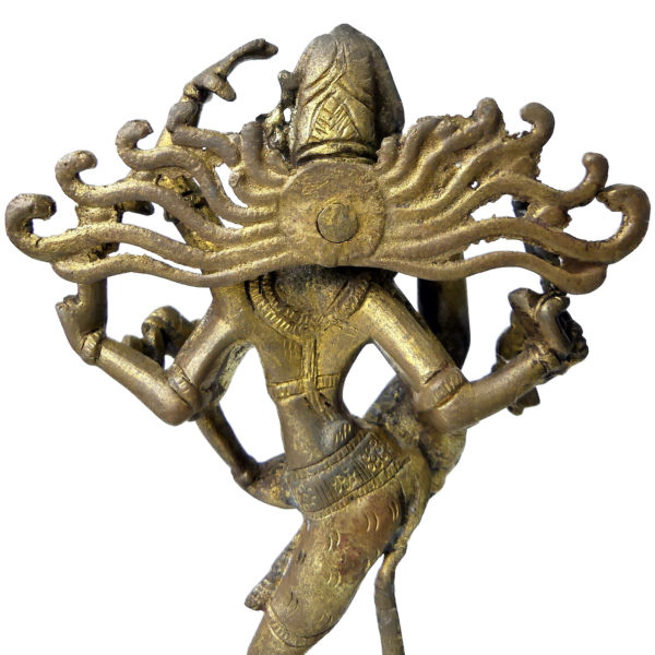 Statuette Shiva Tripurantaka dansant en laiton Urdhva Tandavam Hindouisme (dos)