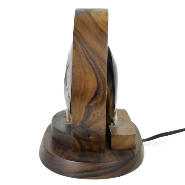 Lampe d’ambiance polynésienne vintage en nacre et miro (profil)