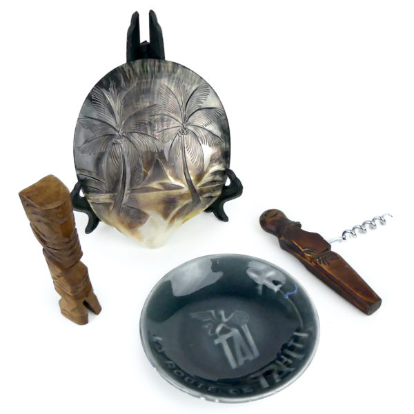 4 souvenirs de Tahiti vintage Artisanat du Pacifique Polynésie Années 60