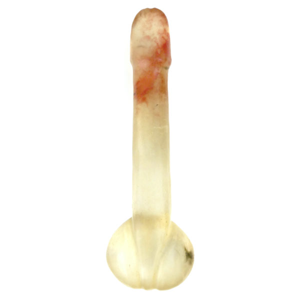 Grand phallus chinois ancien en pierre taillée transparente Citrine Chine (face)