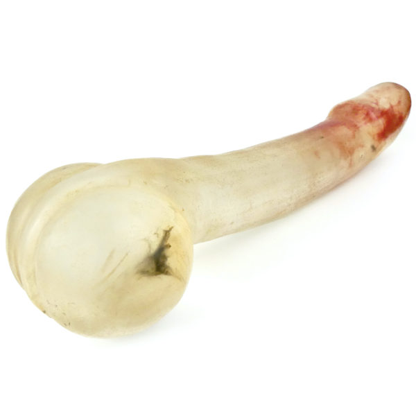 Grand phallus chinois ancien en pierre taillée transparente Citrine Chine (3/4 dos)
