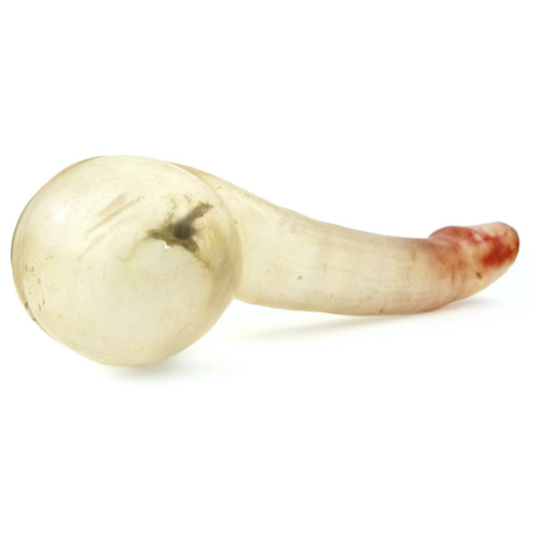 Grand phallus chinois ancien en pierre taillée transparente Citrine Chine (3/4 dos)