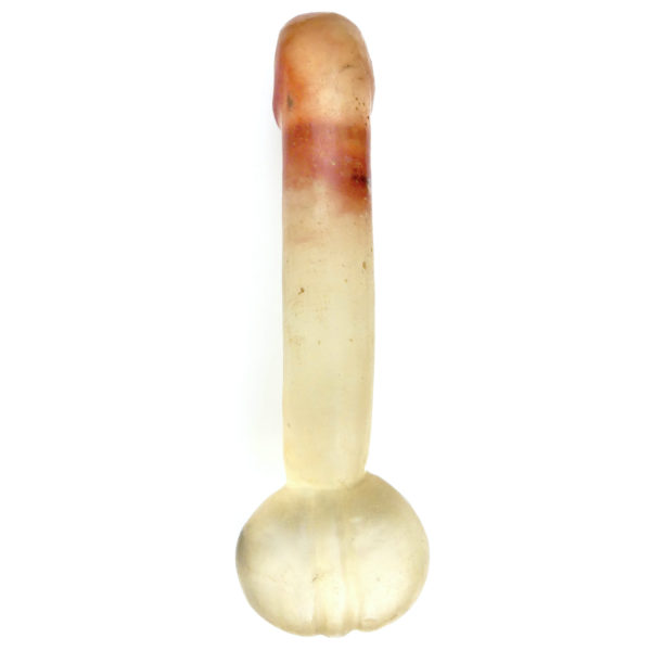 Grand phallus chinois ancien en pierre taillée transparente Citrine Chine (dessous)