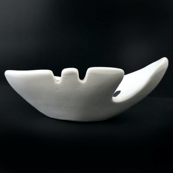 Coupelle Capron Vallauris rare céramique signée au décor abstrait noir Design 50 (profil)
