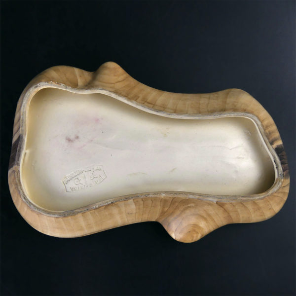 Coupelle vide-poches Vallauris Grandjean-Jourdan en porcelaine faux bois 50 (dessous)