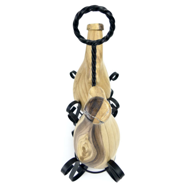 Ménagère huile et vinaigre Vallauris Grandjean Jourdan en porcelaine faux bois (dessus 3/4)