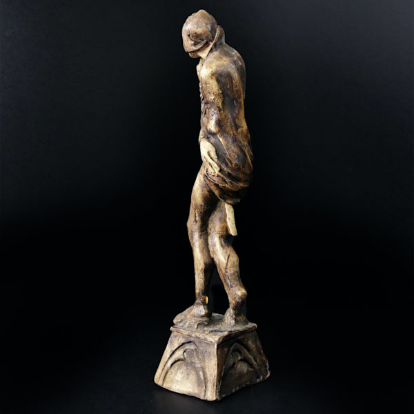 Statuette Méphistophélès Prince des Enfers moulage d’atelier ancien début XXe (3/4 dos)