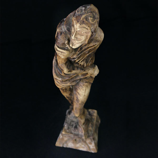 Statuette Méphistophélès Prince des Enfers moulage d’atelier ancien début XXe (dessus 3/4)