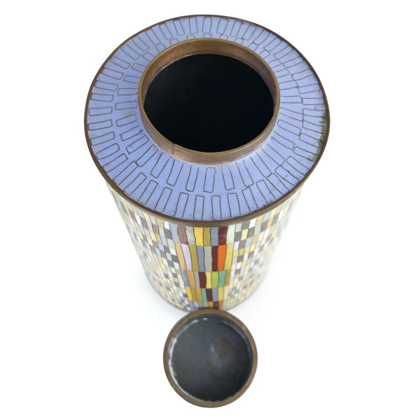 Pot à thé patchwork multicolore en cloisonné - Fabienne Jouvin Paris (dessus 3/4)