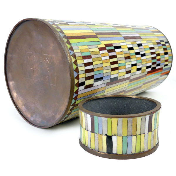 Pot à thé patchwork multicolore en cloisonné - Fabienne Jouvin Paris (dessous 3/4)