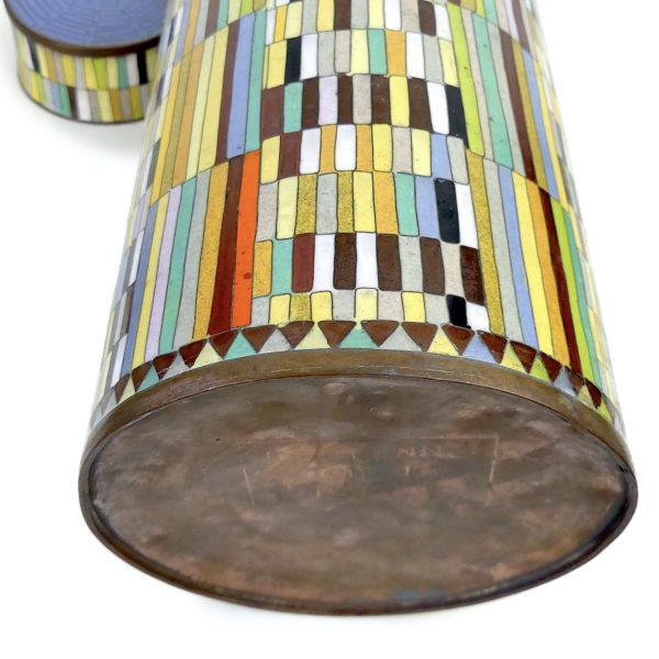 Pot à thé patchwork multicolore en cloisonné - Fabienne Jouvin Paris (détail)