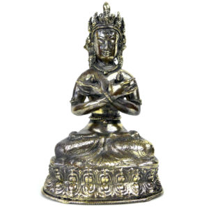 Statuette Vajradhara en laiton et cuivre Idole religieuse hindoue tibétaine (face)