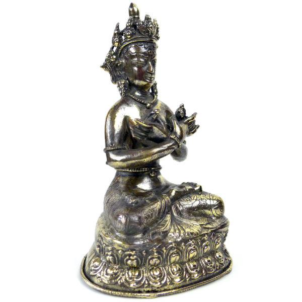 Statuette Vajradhara en laiton et cuivre Idole religieuse hindoue tibétaine (3/4)