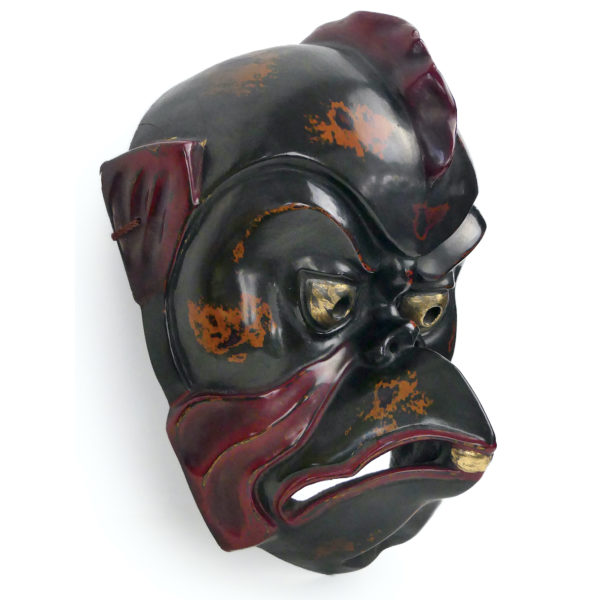 Masque Karura ancien en laque sèche du théâtre Gigaku Japon ère Shōwa (3/4)