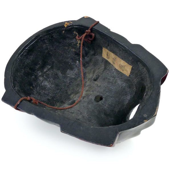 Masque Karura ancien en laque sèche du théâtre Gigaku Japon ère Shōwa (dos 3/4)