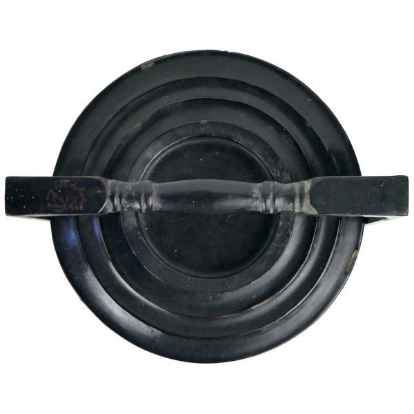 Jubako bento Myanmar ancien en bambou laqué rouge et noir Birmanie Mi-XXe (dessus)