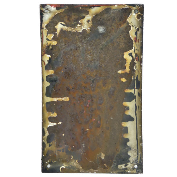 Plaque émaillée polonaise Danger de mort Haute-tension (dos)