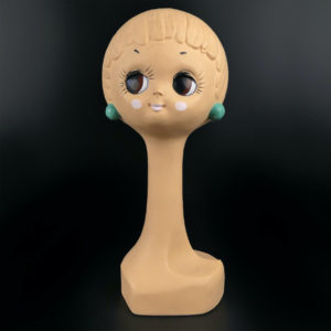 Tête Twiggy allemande ronde au long cou collector rare des années 60/70 (face)