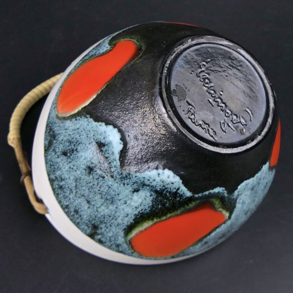 Coupelle et panier Elchinger céramiques iconiques au décor abstrait Design 50 (dessous)