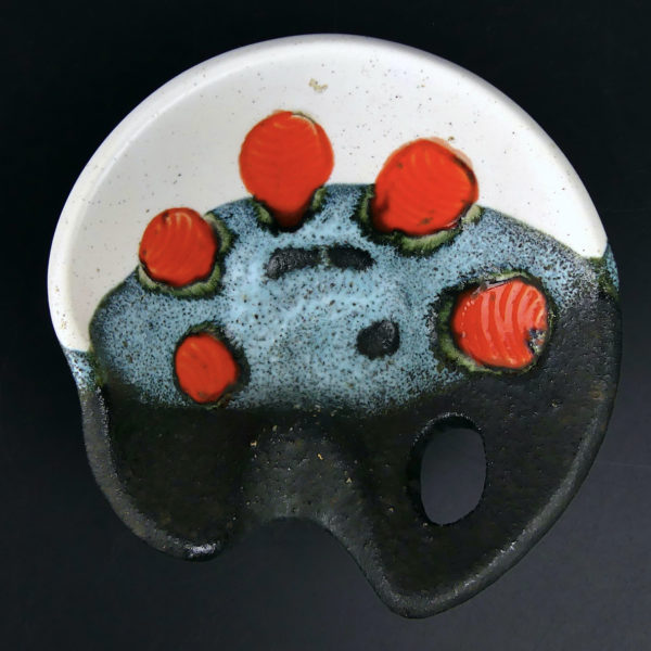 Coupelle et panier Elchinger céramiques iconiques au décor abstrait Design 50 (dessus)