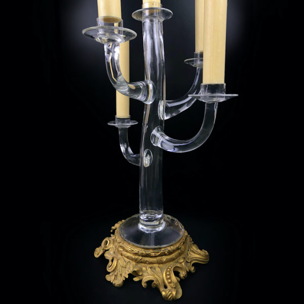 Grand chandelier soufflée bouche en verre de Murano et bronze doré Italie XIXe (détail)
