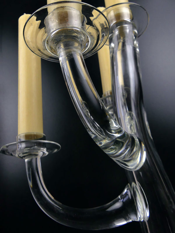 Grand chandelier soufflée bouche en verre de Murano et bronze doré Italie XIXe (détail)