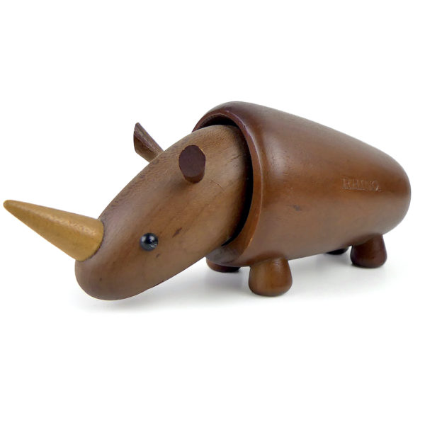 10 jouets Senshukai Royal Pet en bois Série 2 Figurines japonaises Années 60 (rhinocéros)