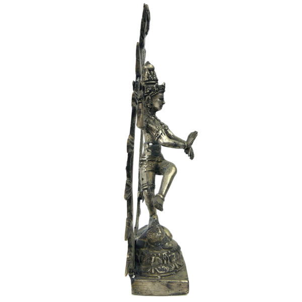 Statuette Shiva Nataraja dansant en métal argenté Idole religieuse hindoue (profil)