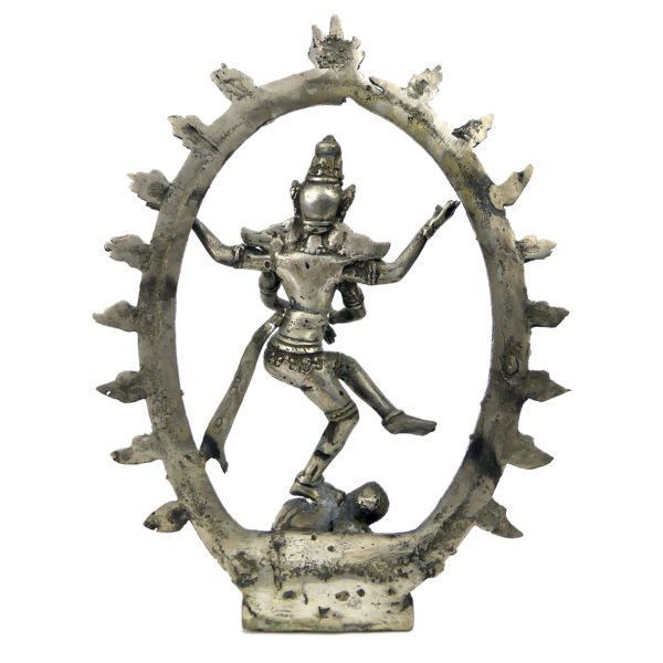 Statuette Shiva Nataraja dansant en métal argenté Idole religieuse hindoue (dos)