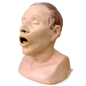 Modèle de tête d'intubation vintage Tête mannequin adulte anatomique années 80 (3/4)