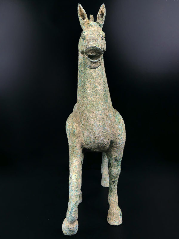 Grand cheval Han en bronze Art chinois Style Han Chine Collection asiatique (face)