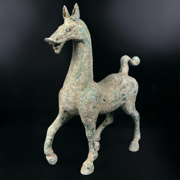 Grand cheval Han en bronze Art chinois Style Han Chine Collection asiatique (3/4)