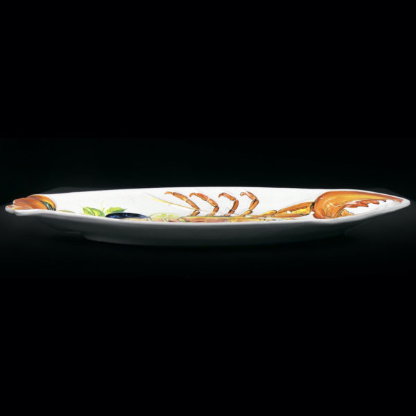 Grand plat Homard en céramique des années 60 Artisanat italien (profil)