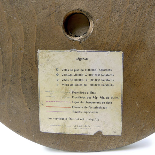 Grand globe terrestre de bureau vintage de Räth fabriqué en Allemagne de l'Est RDA (détail)