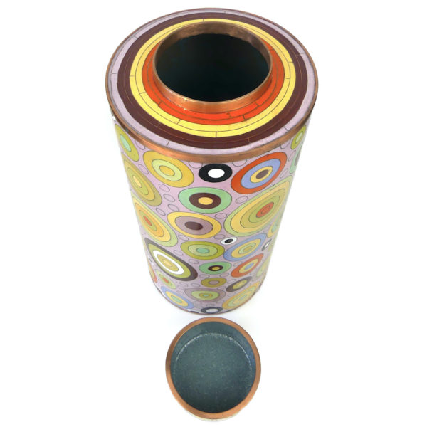 Pot long cloisonné Pop multicolore Fabienne Jouvin Design français (dessus 3/4)