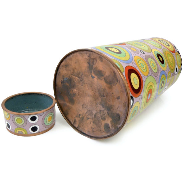 Pot long cloisonné Pop multicolore Fabienne Jouvin Design français (dessous 3/4)