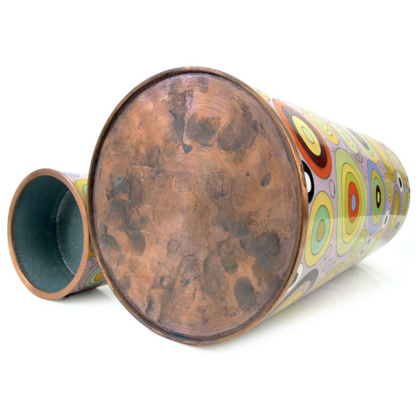 Pot long cloisonné Pop multicolore Fabienne Jouvin Design français (dessous 3/4)