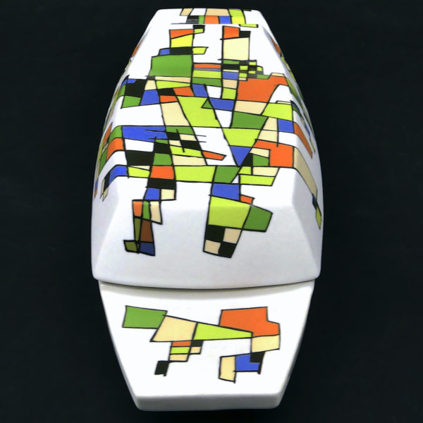 Terrine Crocodile moderniste en faïence décor mosaïque 1994 Javier Mariscal (dessus dos)