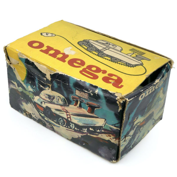 Véhicule d'exploration lunaire Omega Années 60 Space Age Jouet ancien RDA (boîte d'origine)