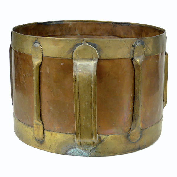 Settier boisseau de mesure en cuivre et laiton fabriquée à la main Curiosité rétro (profil)