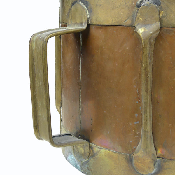 Settier boisseau de mesure en cuivre et laiton fabriquée à la main Curiosité rétro (détail)