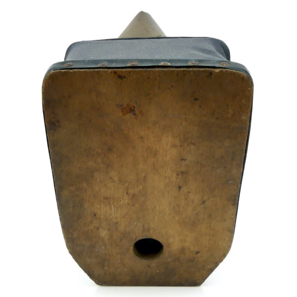 Enfumoir à abeilles ancien en cuivre bois et cuir Apiculture (dos)